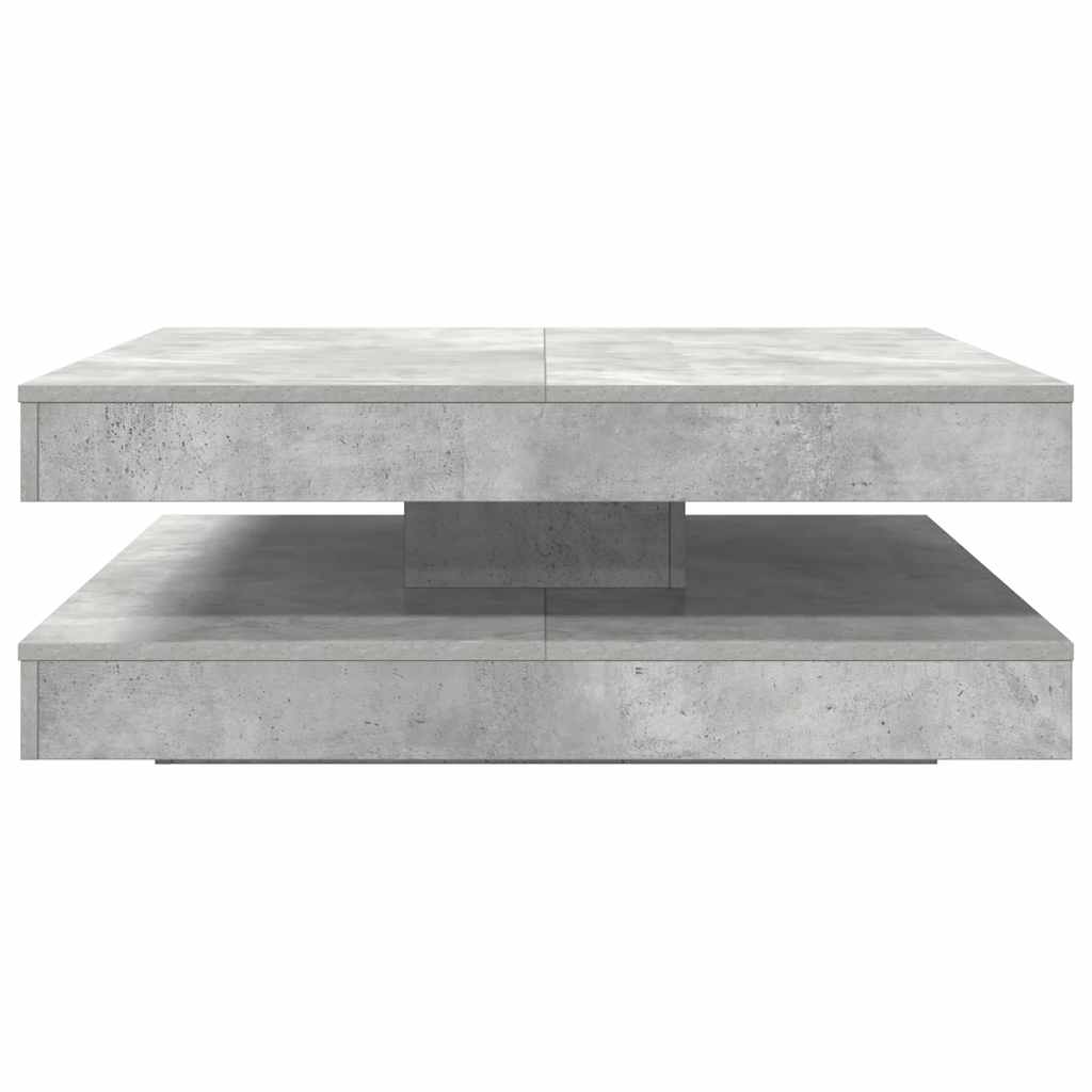 Salongbord Sofabord Betonggrå 360-graders roterbart 90x90x34,5 cm