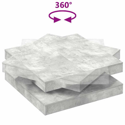 Salongbord Sofabord Betonggrå 360-graders roterbart 90x90x34,5 cm