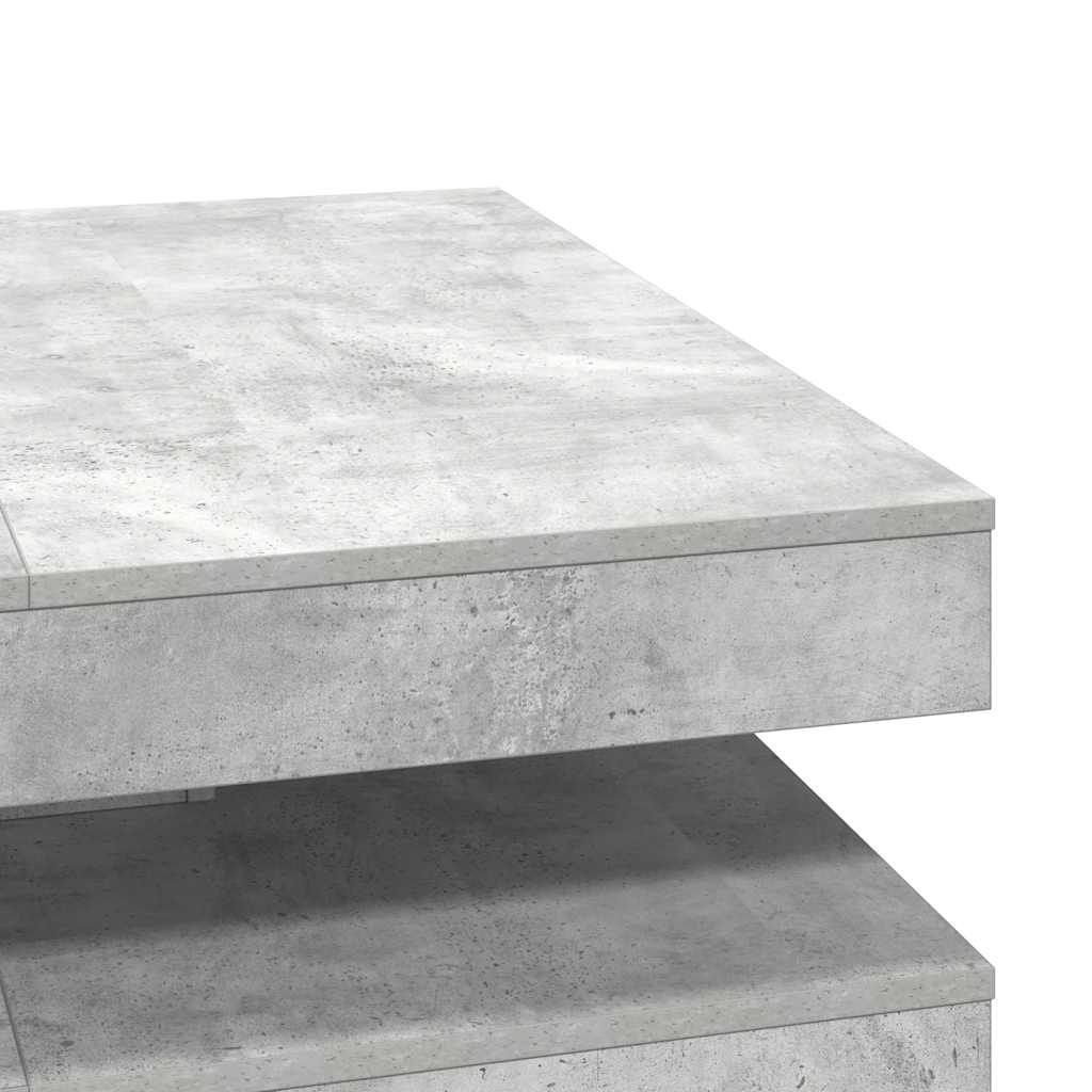 Salongbord Sofabord Betonggrå 360-graders roterbart 90x90x34,5 cm