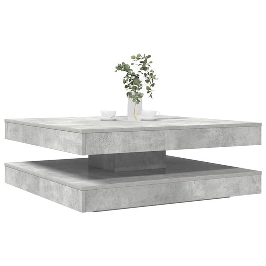 Salongbord Sofabord Betonggrå 360-graders roterbart 90x90x34,5 cm