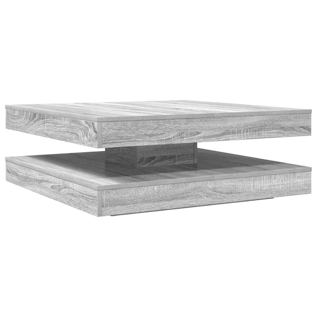 Salongbord Sofabord Sonoma Grå 360-graders roterbart 90x90x34,5 cm