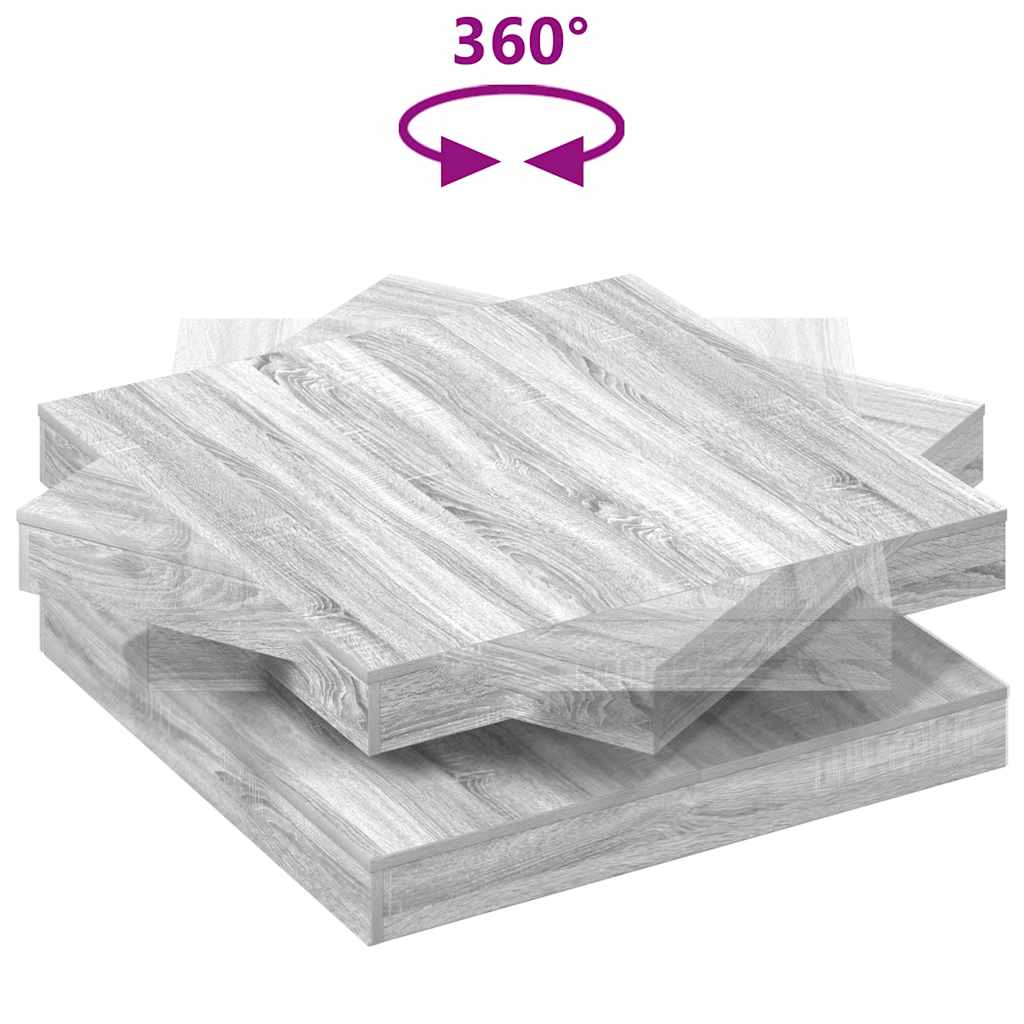 Salongbord Sofabord Sonoma Grå 360-graders roterbart 90x90x34,5 cm