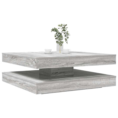 Salongbord Sofabord Sonoma Grå 360-graders roterbart 90x90x34,5 cm
