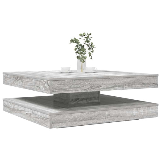 Salongbord Sofabord Sonoma Grå 360-graders roterbart 90x90x34,5 cm