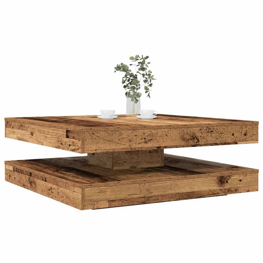 Salongbord Sofabord Gammelt Tre 360-graders roterbart 90x90x34,5 cm