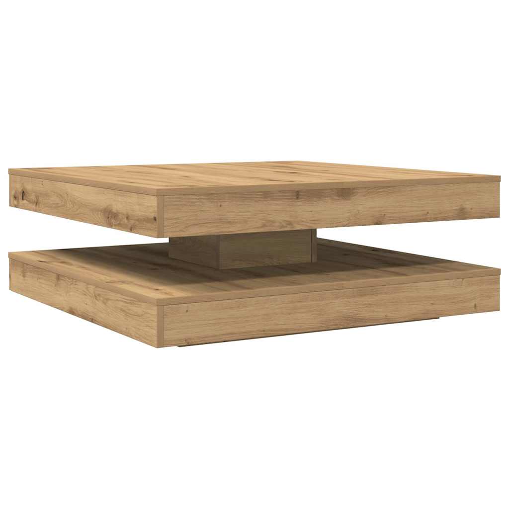 Salongbord Sofabord Artisan Eik 360-graders roterbart 90x90x34,5 cm