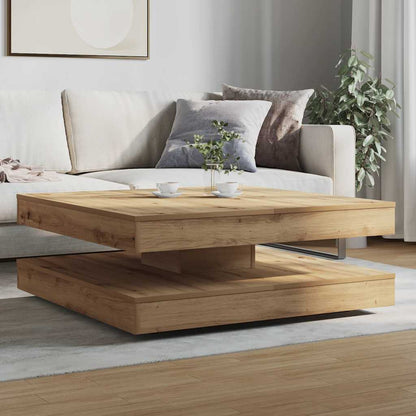 Salongbord Sofabord Artisan Eik 360-graders roterbart 90x90x34,5 cm