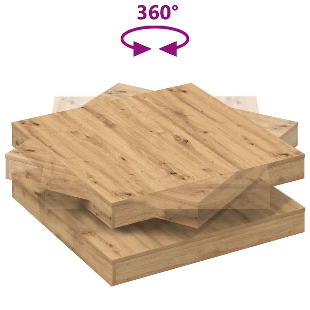 Salongbord Sofabord Artisan Eik 360-graders roterbart 90x90x34,5 cm