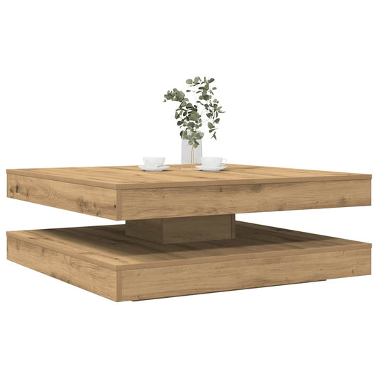 Salongbord Sofabord Artisan Eik 360-graders roterbart 90x90x34,5 cm