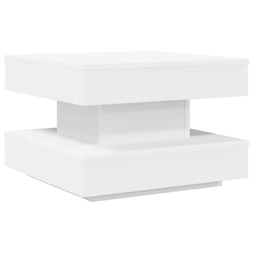 Salongbord Sofabord Hvit 360-graders roterbart 50x50x34,5 cm