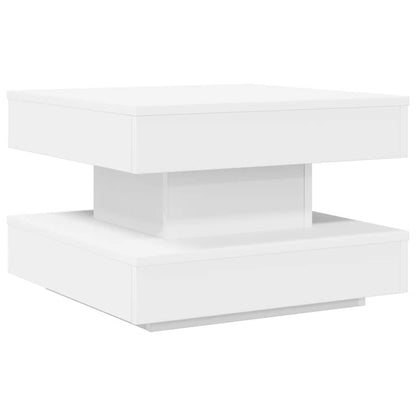 Salongbord Sofabord Hvit 360-graders roterbart 50x50x34,5 cm