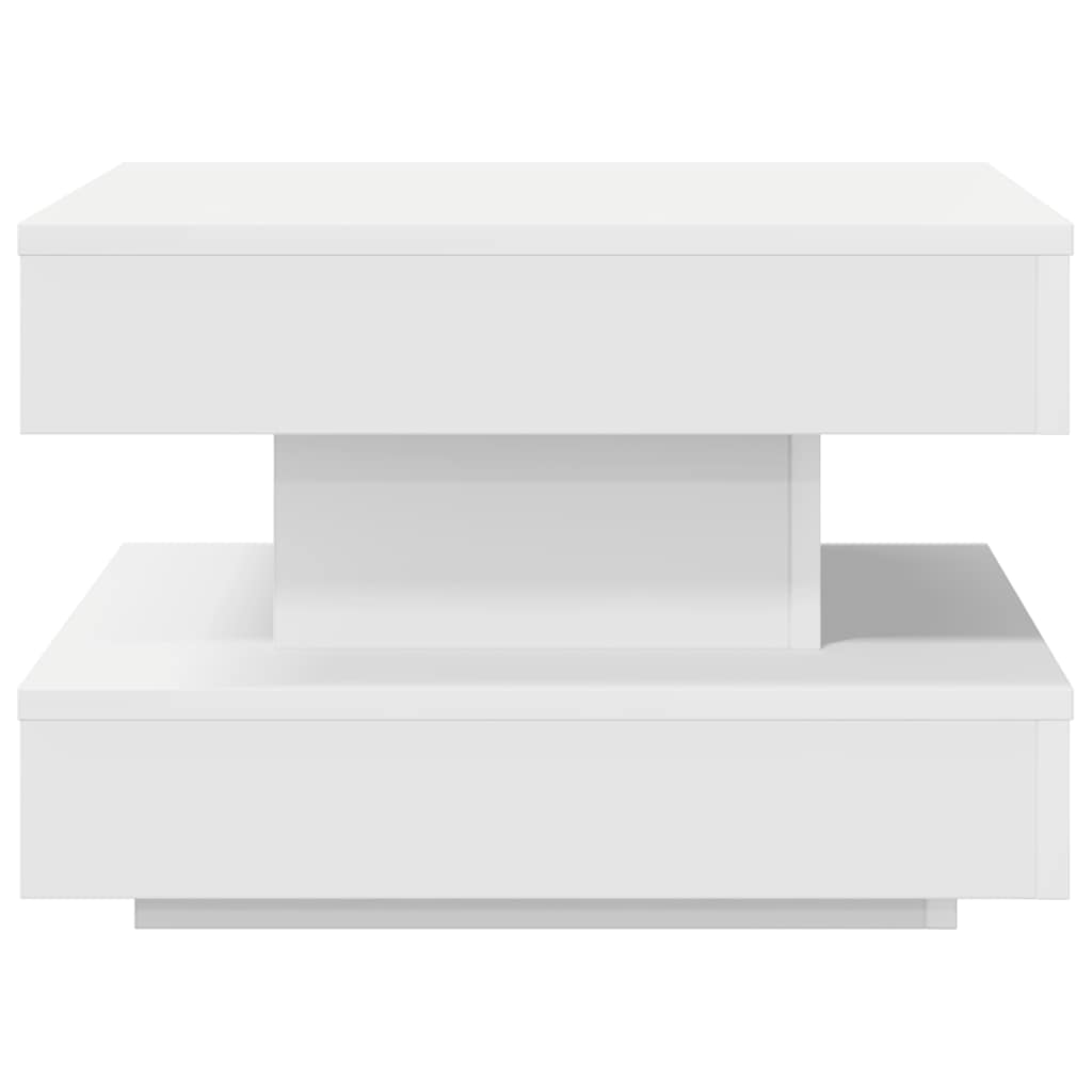 Salongbord Sofabord Hvit 360-graders roterbart 50x50x34,5 cm