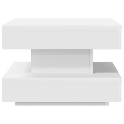 Salongbord Sofabord Hvit 360-graders roterbart 50x50x34,5 cm