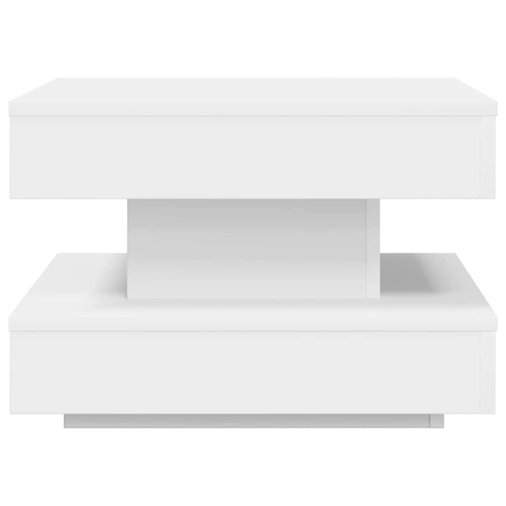 Salongbord Sofabord Hvit 360-graders roterbart 50x50x34,5 cm