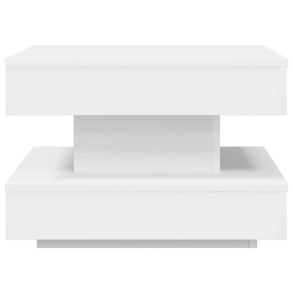 Salongbord Sofabord Hvit 360-graders roterbart 50x50x34,5 cm