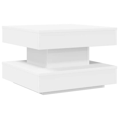 Salongbord Sofabord Hvit 360-graders roterbart 50x50x34,5 cm