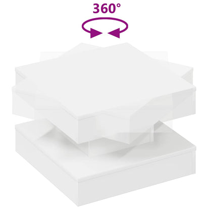 Salongbord Sofabord Hvit 360-graders roterbart 50x50x34,5 cm