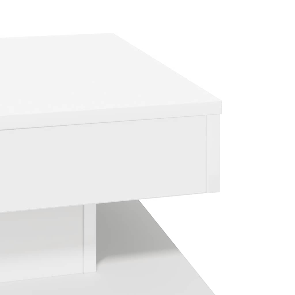 Salongbord Sofabord Hvit 360-graders roterbart 50x50x34,5 cm