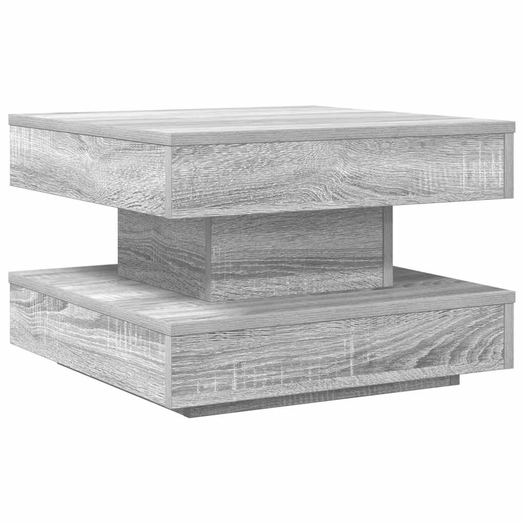 Salongbord Sofabord Sonoma Grå 360-graders roterbart 50x50x34,5 cm