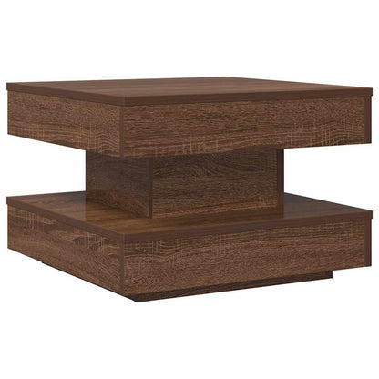 Salongbord Sofabord Brun Eik 360-graders roterbart 50x50x34,5 cm