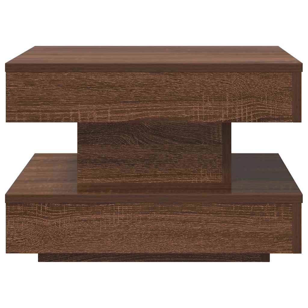 Salongbord Sofabord Brun Eik 360-graders roterbart 50x50x34,5 cm