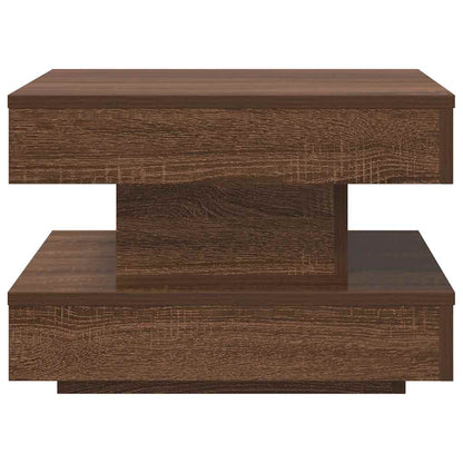 Salongbord Sofabord Brun Eik 360-graders roterbart 50x50x34,5 cm