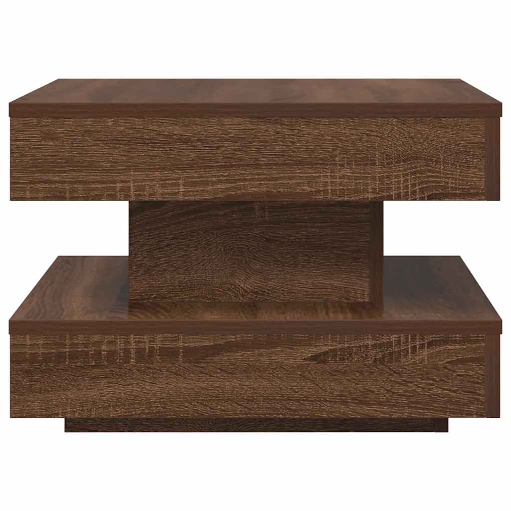 Salongbord Sofabord Brun Eik 360-graders roterbart 50x50x34,5 cm