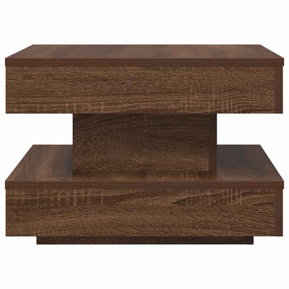 Salongbord Sofabord Brun Eik 360-graders roterbart 50x50x34,5 cm