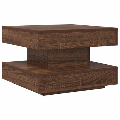 Salongbord Sofabord Brun Eik 360-graders roterbart 50x50x34,5 cm