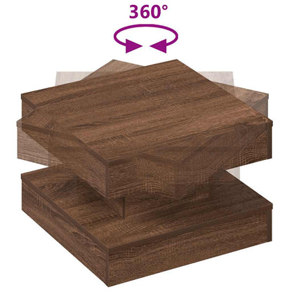 Salongbord Sofabord Brun Eik 360-graders roterbart 50x50x34,5 cm