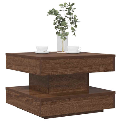 Salongbord Sofabord Brun Eik 360-graders roterbart 50x50x34,5 cm