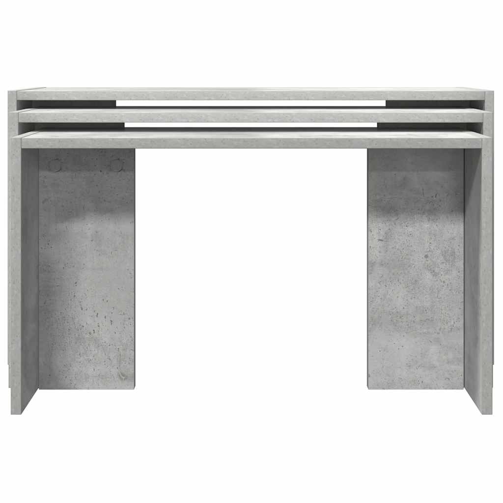 Stablebord 3 stk betonggrå konstruert tre