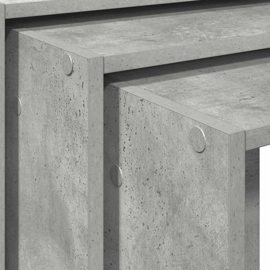Stablebord 3 stk betonggrå konstruert tre