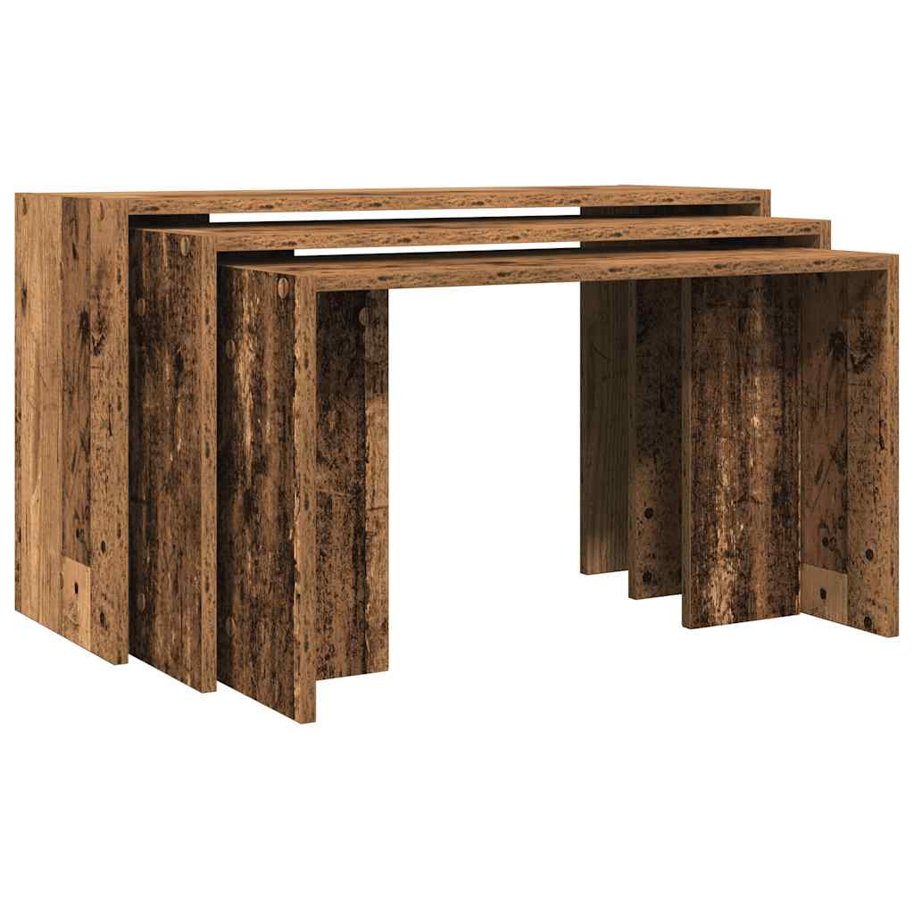 Stablebord 3 stk gammelt tre konstruert tre