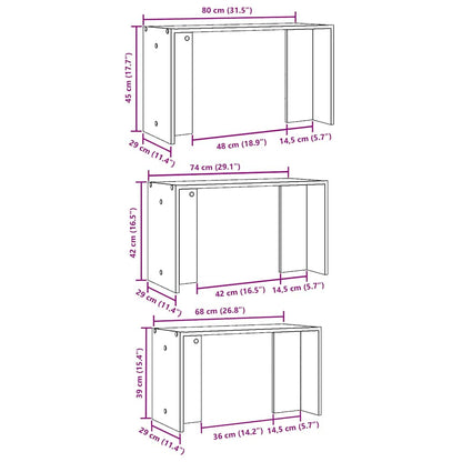 Salongbord Sofabord Gammelt tre 3 stk