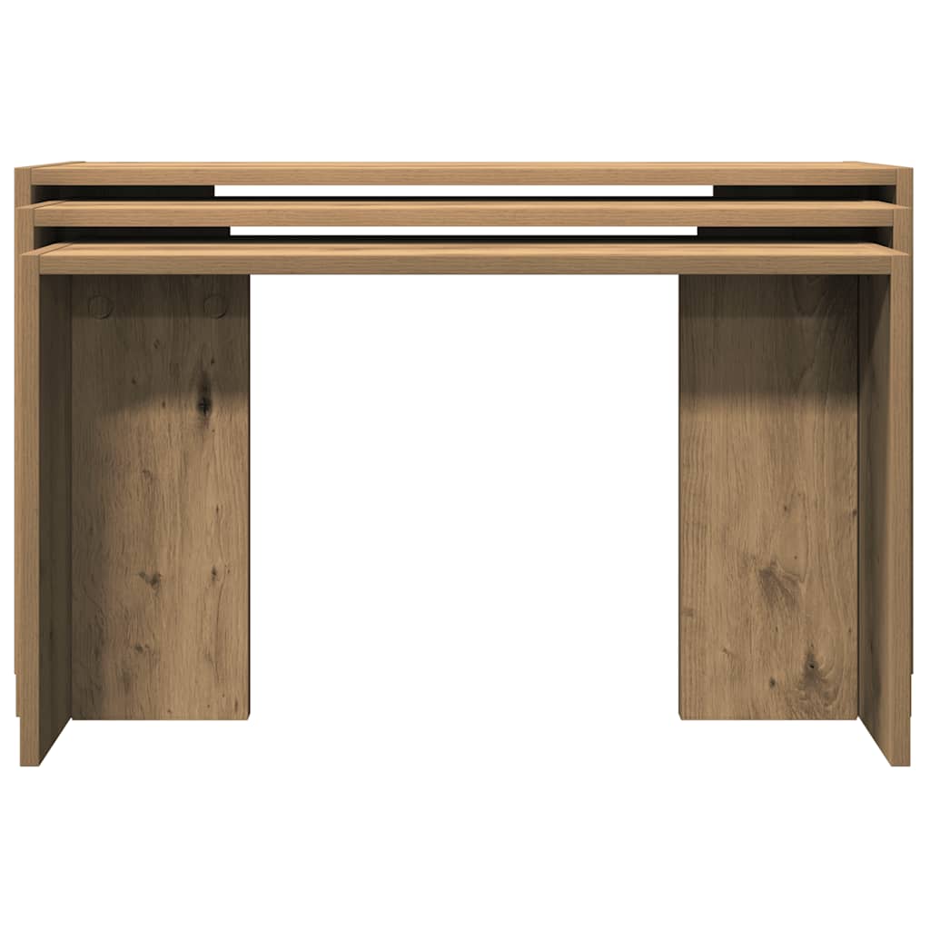 Stablebord 3 stk artisan eik konstruert tre