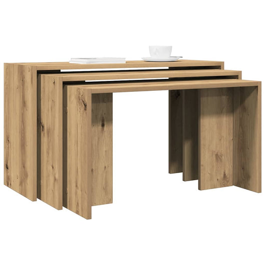 Stablebord 3 stk artisan eik konstruert tre