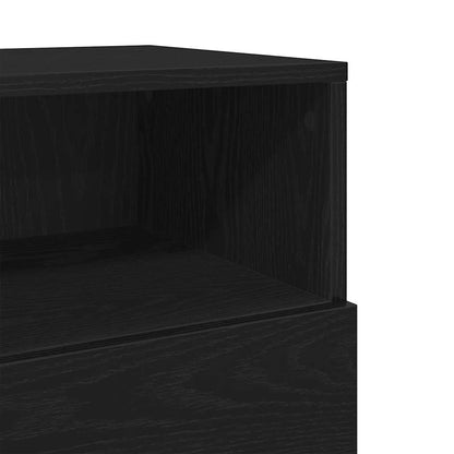 Nattbord Sengbord Svart med 2 skuffer 36x36x68 cm
