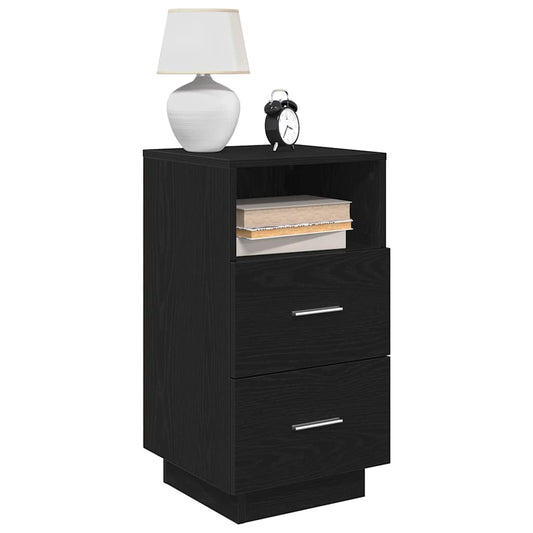 Nattbord Sengbord Svart med 2 skuffer 36x36x68 cm