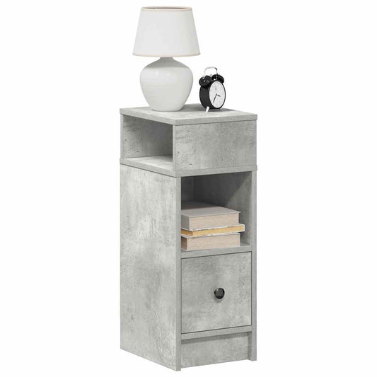Nattbord Sengbord Betonggrå med skuff 25x31x66 cm