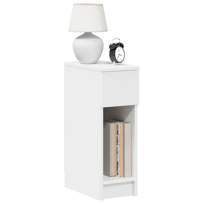 Nattbord Sengbord Hvit med skuff 20x36x60 cm