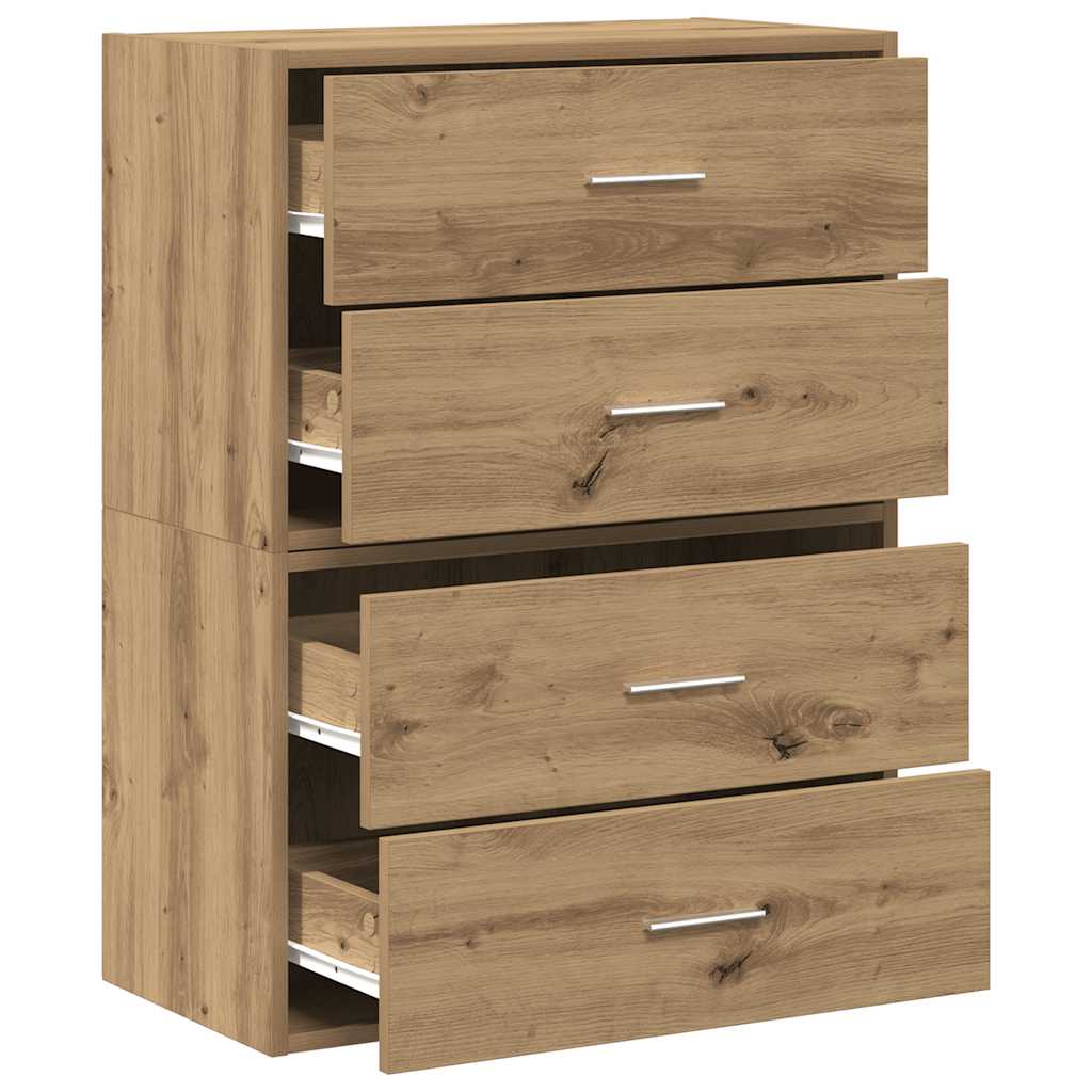 Skap med 2 skuffer 2 stk artisan eik 60x31x40 cm konstruert tre