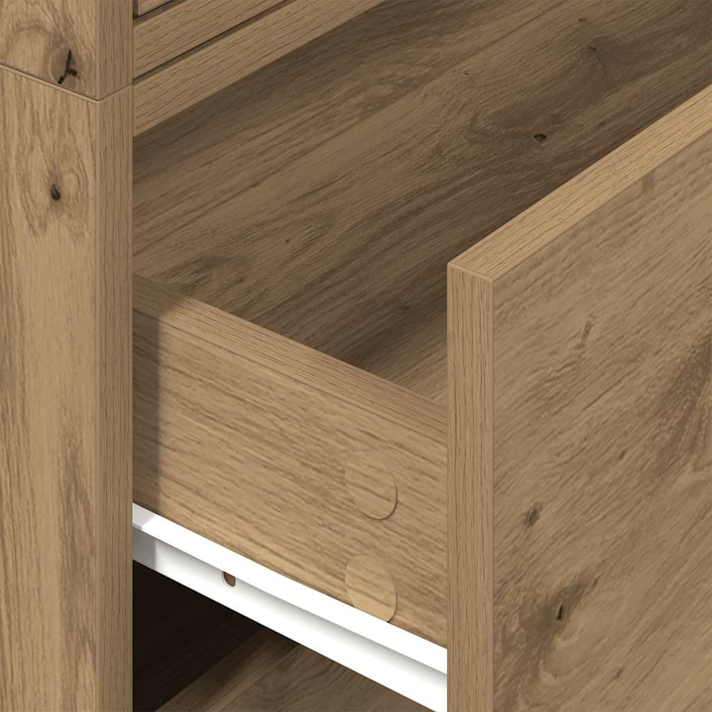 Skap med 2 skuffer 2 stk artisan eik 60x31x40 cm konstruert tre