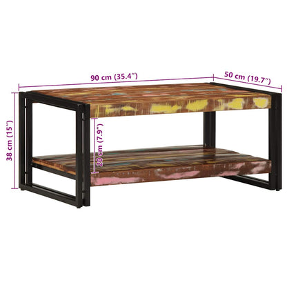 Salongbord Sofabord Tre Gjenvunnet Heltre flerfarget 90x50x38 cm