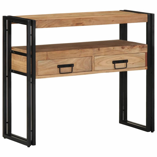 Avlastningsbord konsollbord Svart 90x33x75 cm Massivt Akasietre
