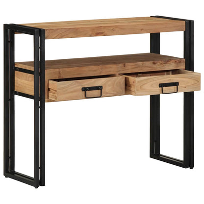 Avlastningsbord konsollbord Svart 90x33x75 cm Massivt Akasietre