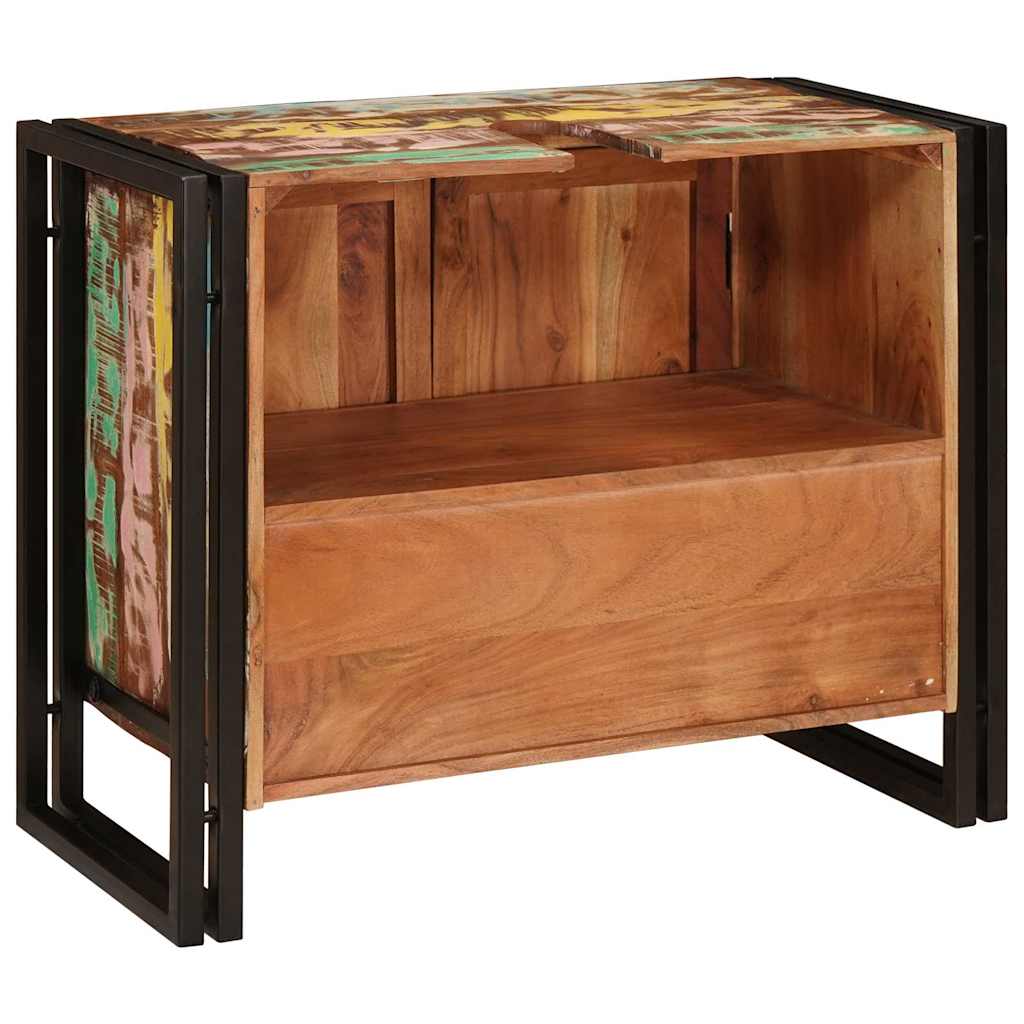 Servantskap Tre til bad 71 x 33 x 58 cm Massiv Gjenvunnet Tre, Jern