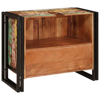 Servantskap Tre til bad 71 x 33 x 58 cm Massiv Gjenvunnet Tre, Jern