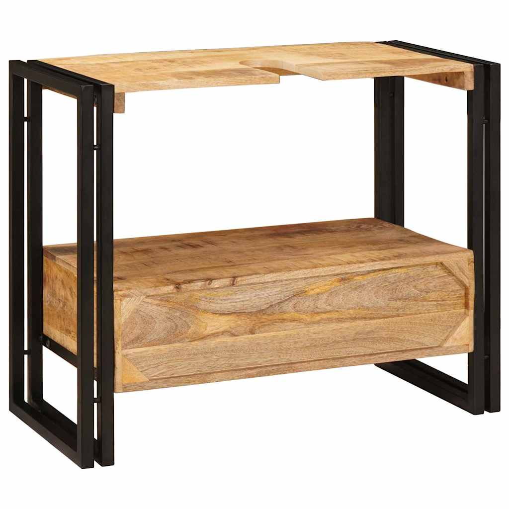 Servantskap Tre til bad 71 x 33 x 58 cm Massiv Mangotre, Jern