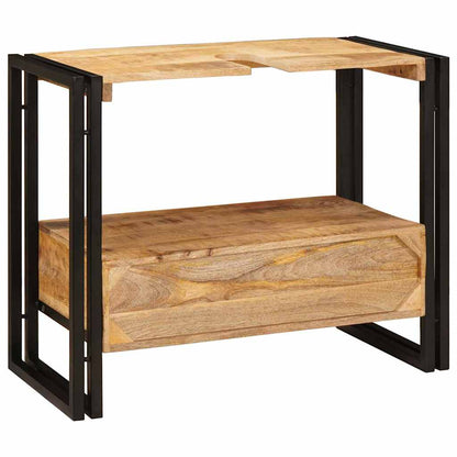 Servantskap Tre til bad 71 x 33 x 58 cm Massiv Mangotre, Jern